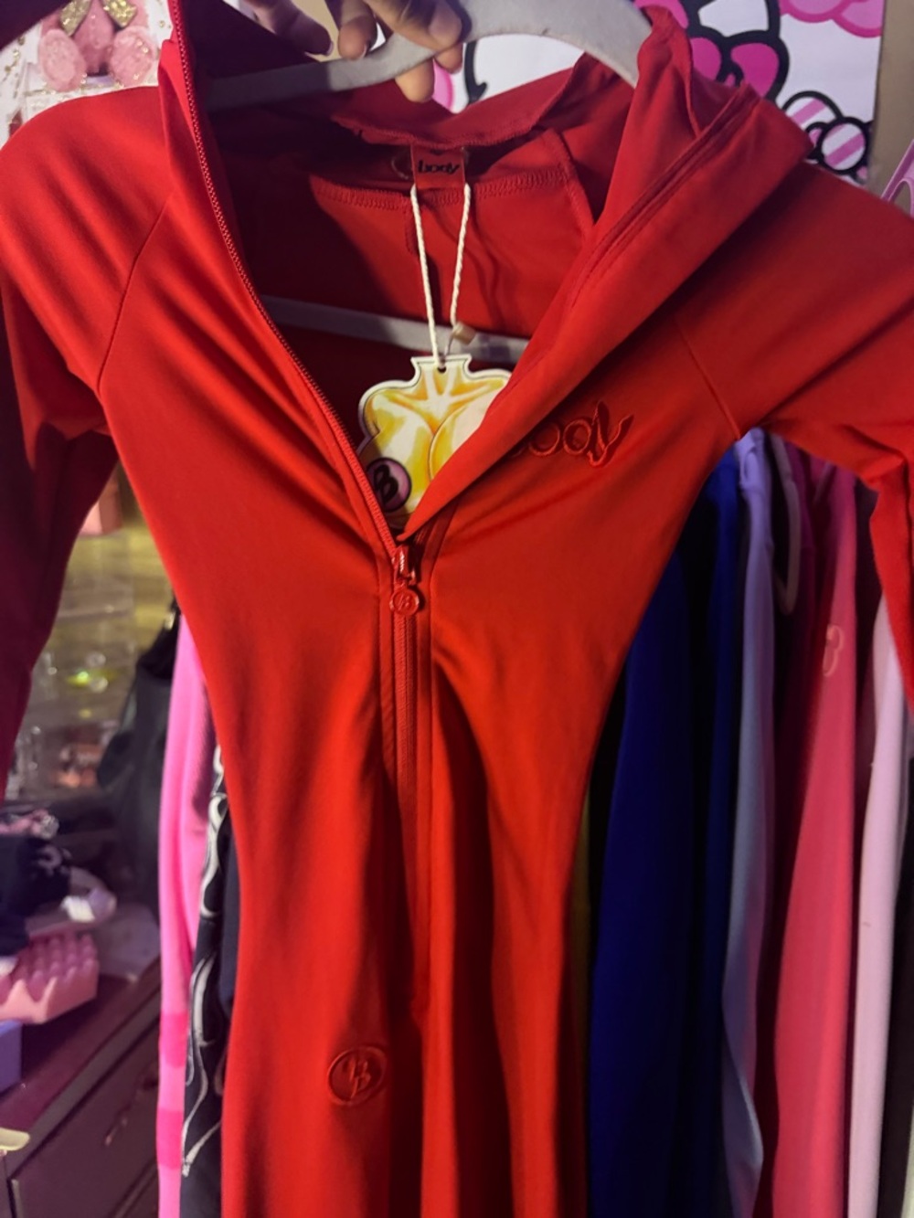Red body by raven Tracy jumpsuit nwt xxs